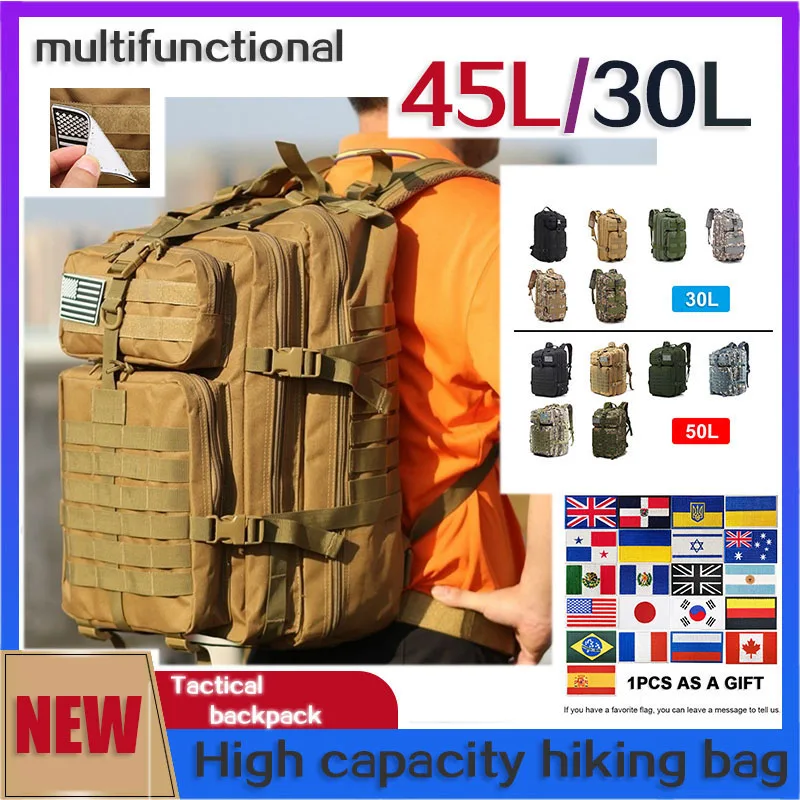 

50L/30L Military Men Black Python Tactical Backpack Outdoor Softback Rucksack Hiking Camping Hunting Fishing Bags Dropshipping