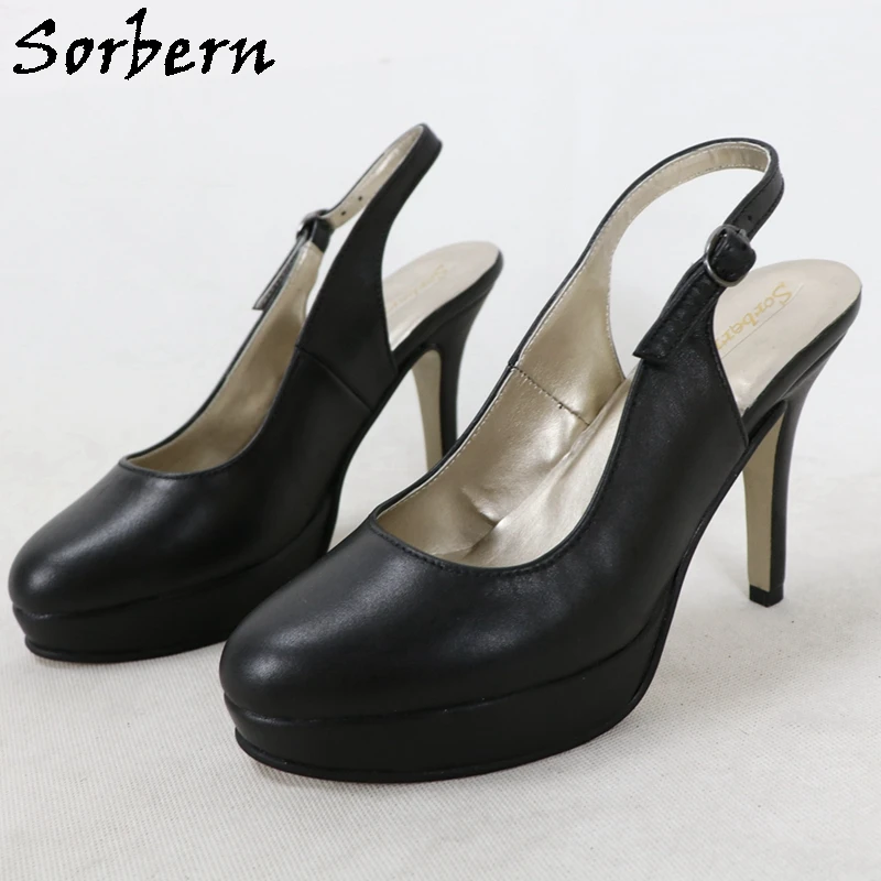 

Женские туфли-лодочки с ремешком на пятке 10 см, из натуральной кожи