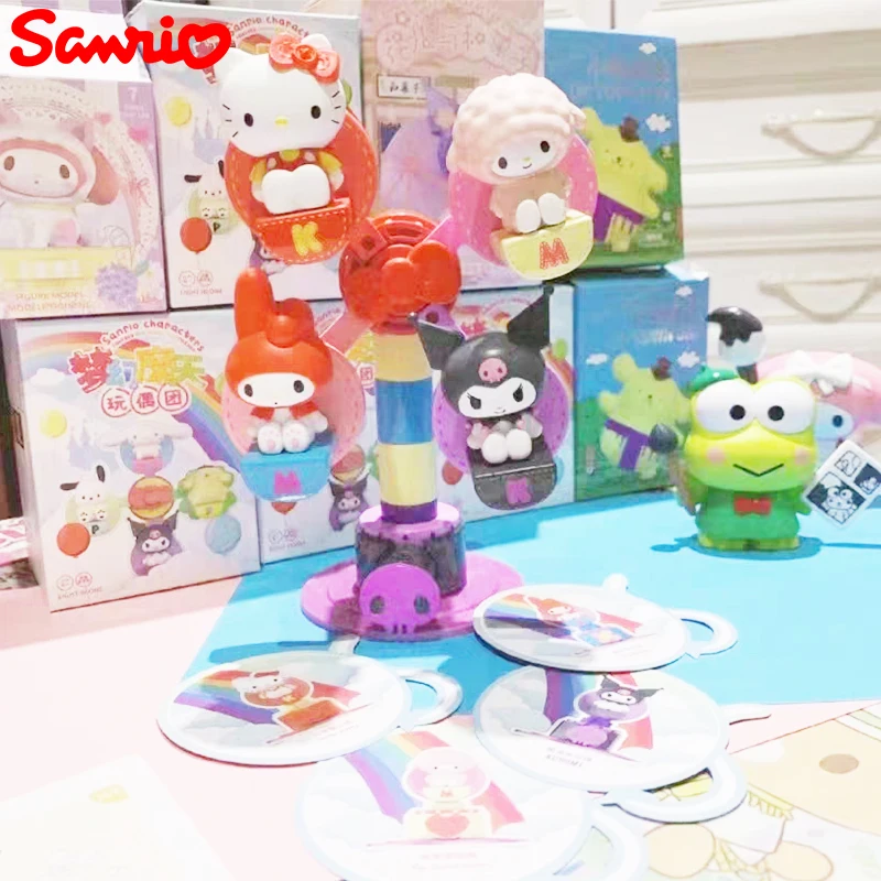 

Genuine Sanrio Family Ferris Wheel Series Dolls Blind Box Tidy Play New Kawaii Coolmy Fashion Handmade Toys For Girls Gifts