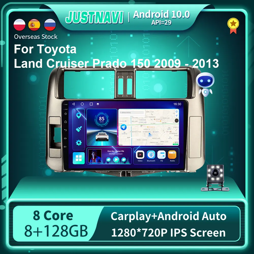 Автомагнитола JUSTNAVI 2 din Android 10 0 для Toyota Land Cruiser Prado 150 2009 - 2013 |