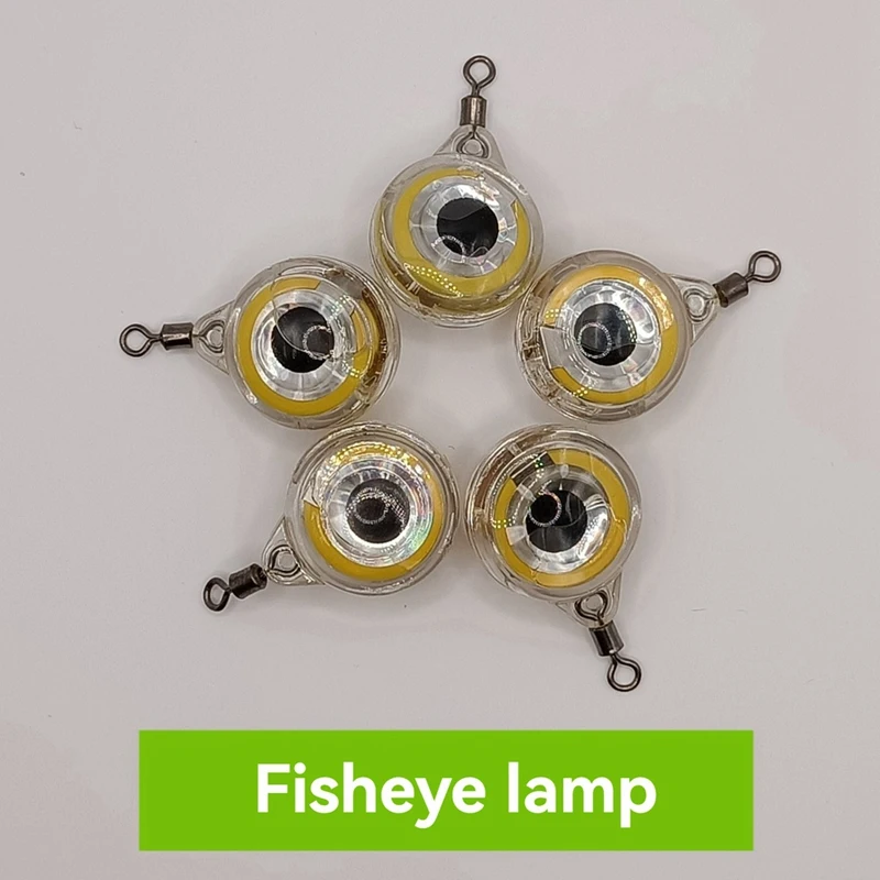LED Attracting Fish Light Eye Shape Luminous Lamp Lure Deep Drop Underwater Squid Fishing Bait