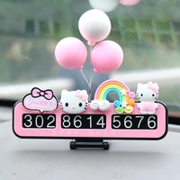 sanrio kawaii anime hello kitty spider man car phone number card temporary parking card plate number car park stop accessories