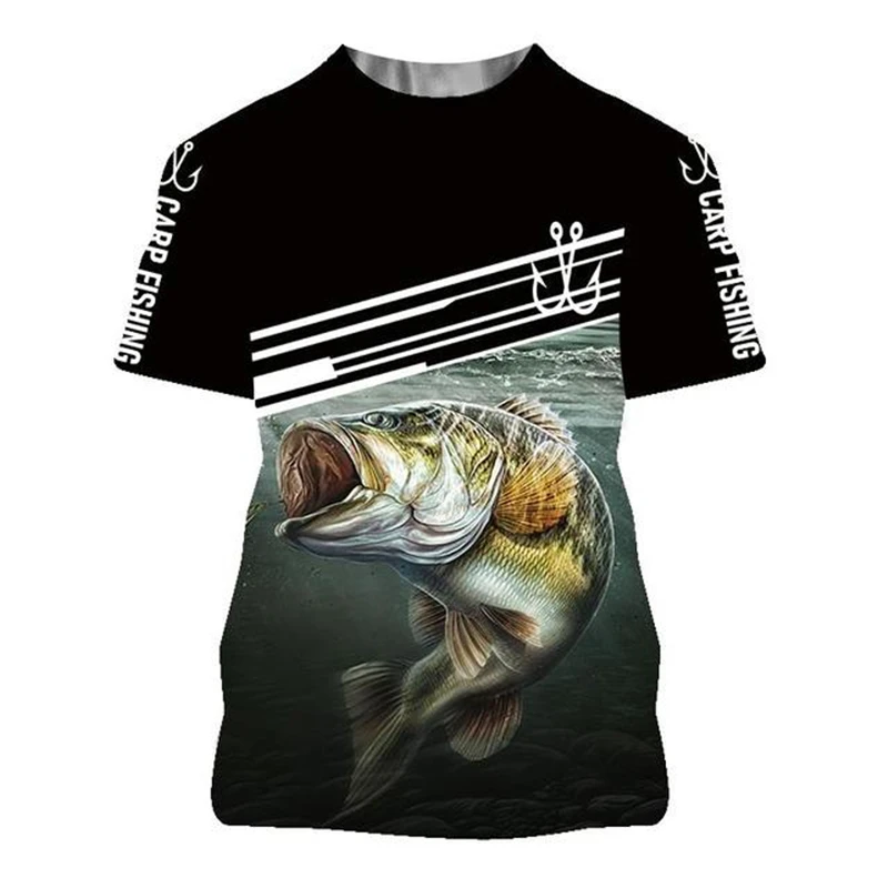 

2022 Summer Polyester Beautiful Carp Fishing 3D Printed Men's T Shirt Harajuku Fashion Short Sleeve Summer Streetwear Unisex Bre