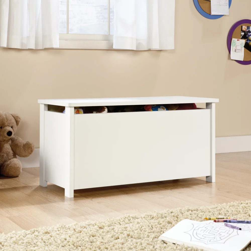 

Sauder Beginnings Hinged Safety Top Wooden Toy Chest/Bench, Soft White Finish furniture decoration Classical elegance