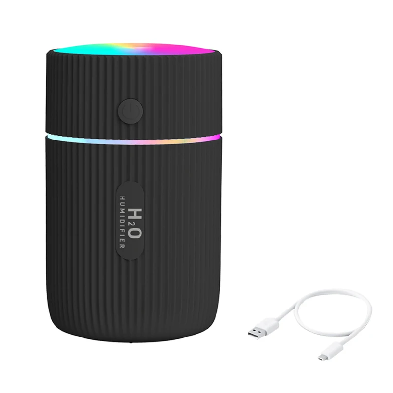 

Air Humidifier 2W 220ml USB Mini Humidifier Plastic LED Spraying Diffuser for Home Office, Black