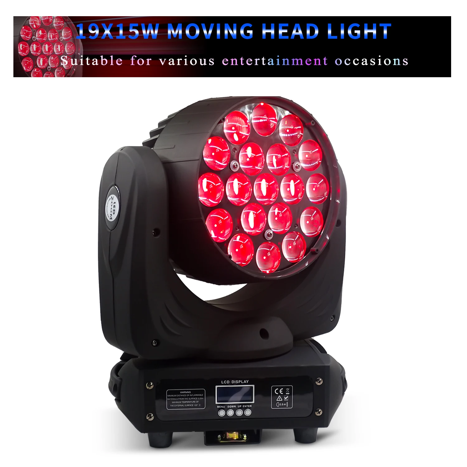 19x15 Вт RGBW 4 в 1 фотографический электронный прожектор с подвижной головкой