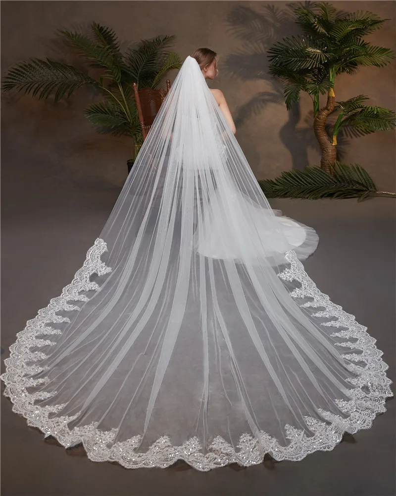 

One-Layer Custom Length Veil Wedding Veil Bride Veils Ivory Off White Bridal Veil with Comb MM