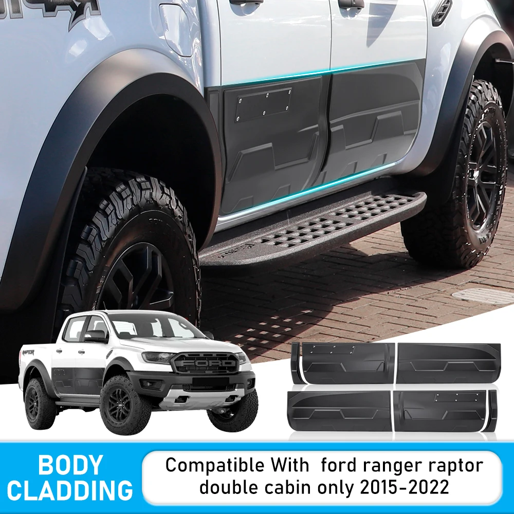 

БОЛЬШОЙ РАЗМЕР, 4 шт., обшивка кузова, боковая дверь автомобиля, защитная накладка, защита для Ford Ranger Raptor 2015-2022, защитная крышка