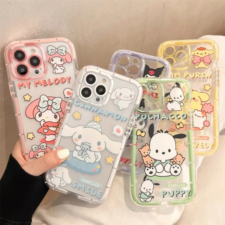 

Kawaii Sanrio Kuromi Cinnamoroll почтовые чехлы для телефонов iPhone 14 13 12 11 Pro Max XR XS MAX X Y2k девушка противоударный мягкий чехол