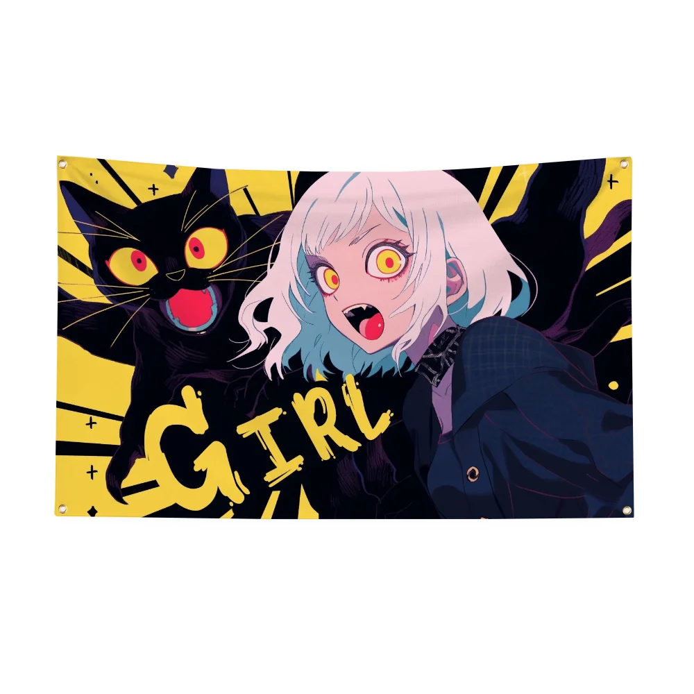 Настенное украшение флаг гордости темной девушки и кошки для подвешивания