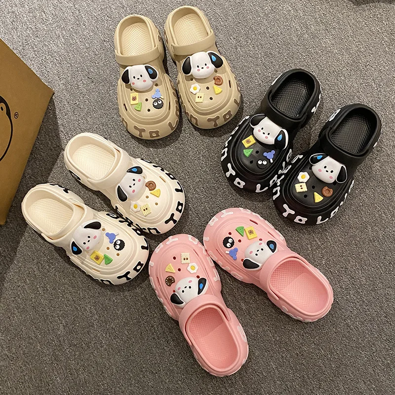 Шлепанцы женские с отверстиями модные сандалии для пляжа и сада Мультяшные