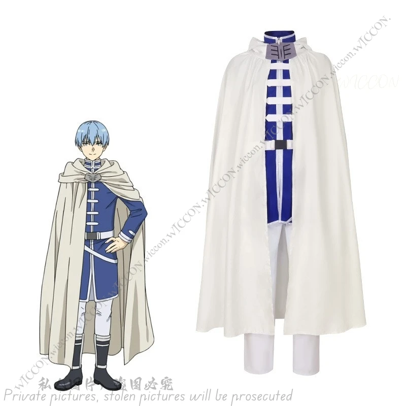 Himmel Anime Frieren: Beyond Journey's End Косплей Костюм Опора The Brave Man Knight White Cape Blue Wig Halloween Party Set