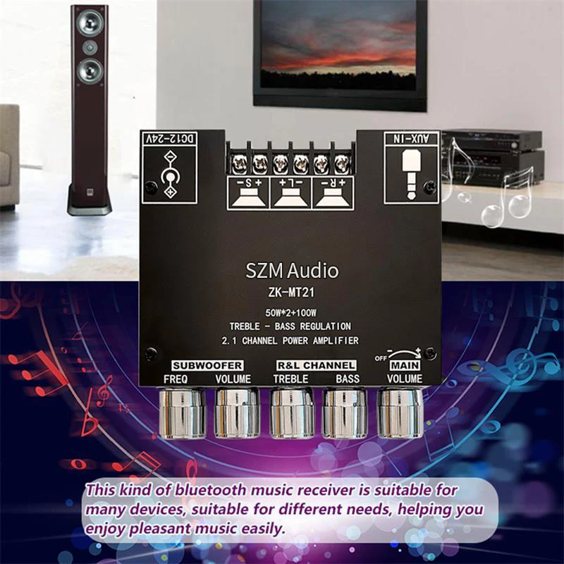 

Stereo Board Stable Aux Subwoofer Theater Audio 5.0 2.1 Channel Amp Amplificador Consumer Electronics Mini