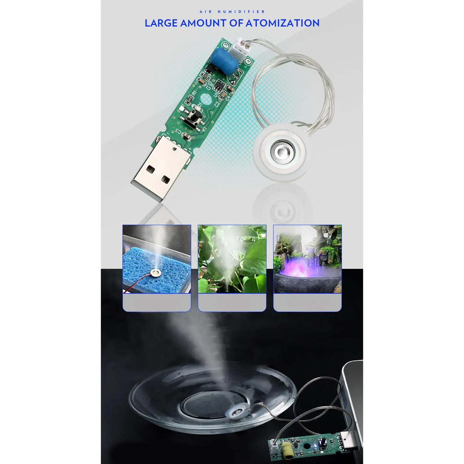 

Плата драйвера увлажнителя USB, пластина распыления, ручная работа, распылительная комната