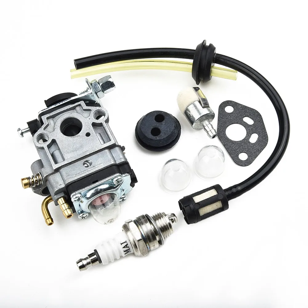 

Carburetor Kit For Garden Trimmer Carburetor Gasket Primer Bulb Spark Plug Fuel Filter Grommet Fuel Line Filter Kit Replaces