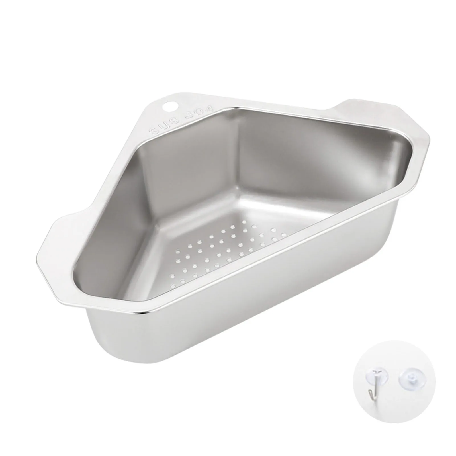 

Сливная корзина для раковины, угловая сливная корзина для раковины, корзина без отверстий из нержавеющей стали, контейнер для хранения пище...