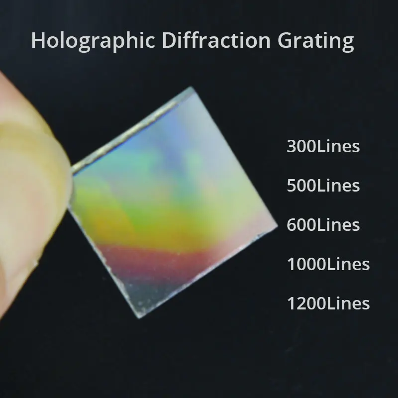 20x20mm Optical Glass Laser Two-dimensional Orthogonal Holographic Diffraction Grating Original Engraving 300 600 1000 1200 Line