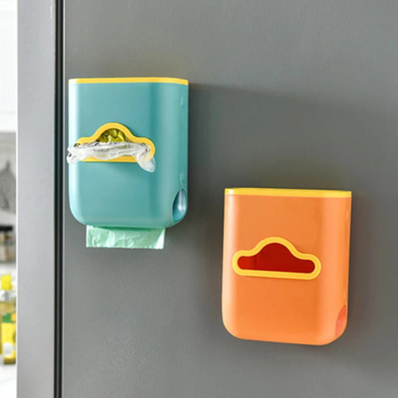 

Garbage Bag Storage Box Artifact Kitchen Bathroom Plastic Bag Collector Wall-mounted Removable For Easy Cleaning Cocina