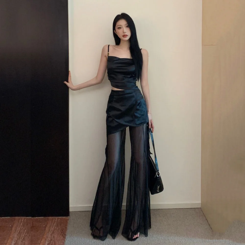 Женский летний сет LSHITT из полиэстера черный