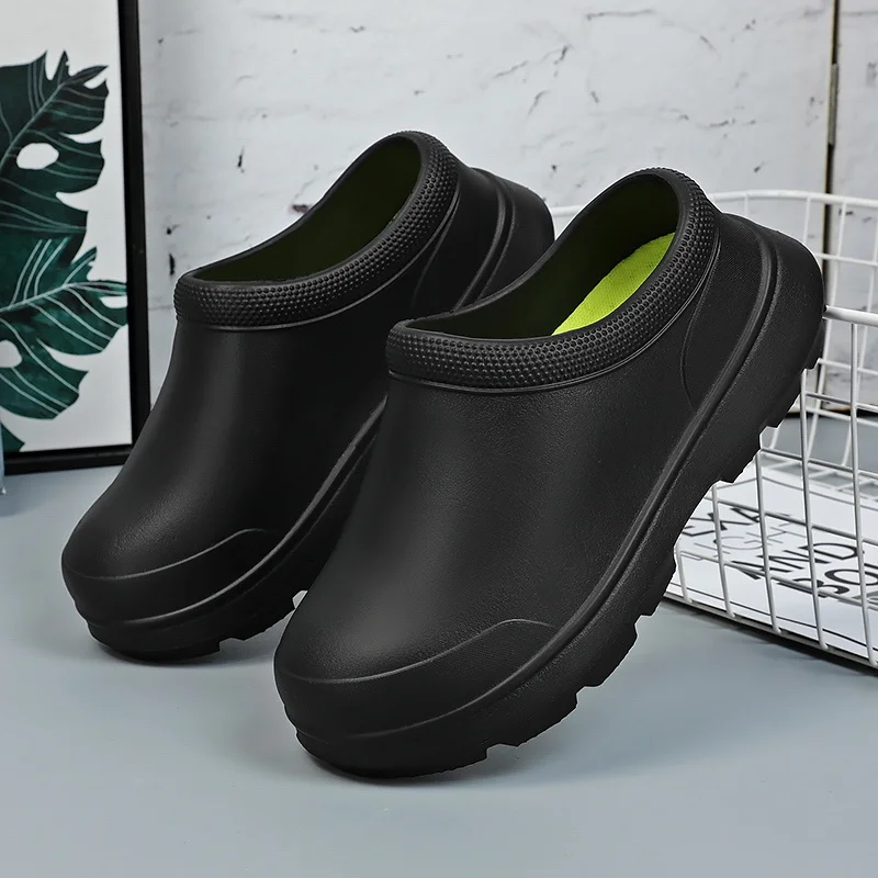 

Мужские и женские туфли для кухни, садовые сабо, Уличная Повседневная водонепроницаемая обувь от дождя, нескользящая обувь для работы в ресторане, маслостойкая обувь для шеф-повара