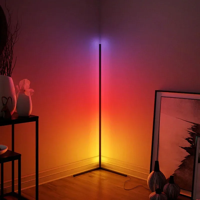 

158cm LED Floor Corner Standing Lamp RGB Light with Remote Control for Bedroom Living Room Club Home Atmosphere Light
