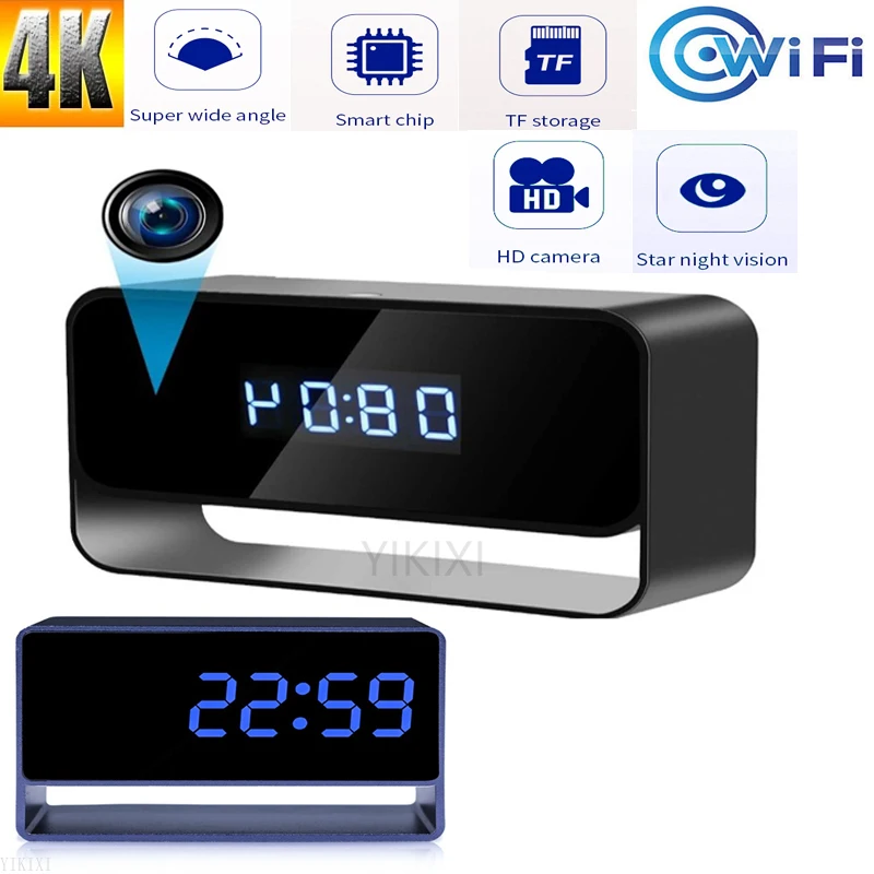 

HD 4K ip Cam Wireless Wifi Clock Camera P2P/AP Surveillance Camcorder Video Recorder Cam Night Vision Mobile Detection Remote