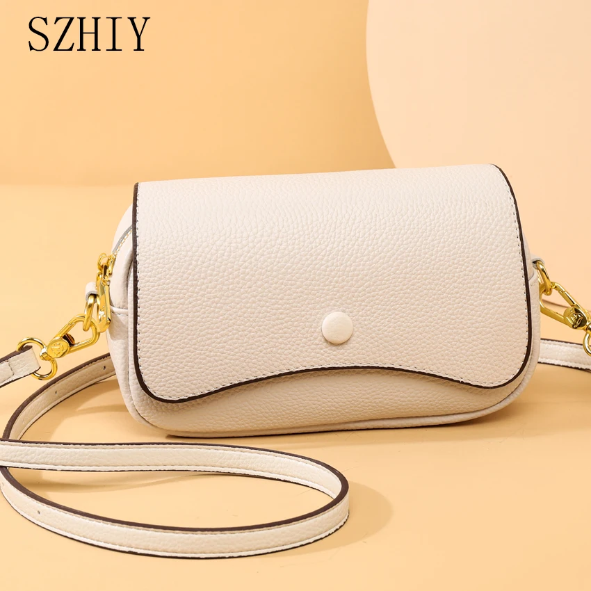 

Genuine Leather Shoulder Bag High Quality Fashion Crossbody Purse for Girls Waterproof Small Square Bag Schoudertas Dames Borsa