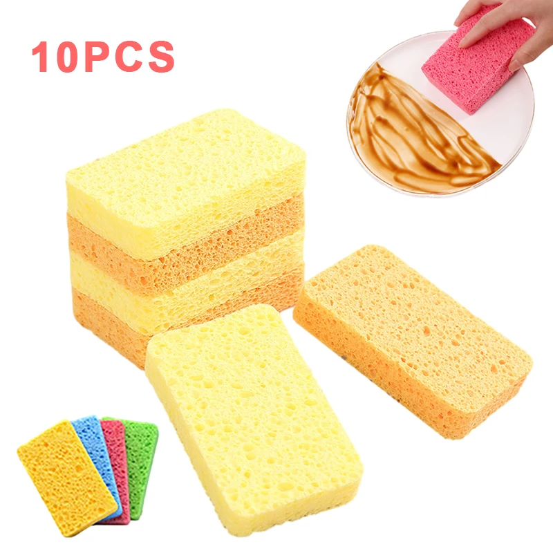 

2/10Pcs Kitchen Magic Sponge Dishwashing Sponge Pad Kitchen Absorbing Water Non-stick Oil Dish Towel tableware Cleaning Sponge