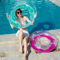 summer beach feather swim ring swimming circle beach swim circle float water pool party toy