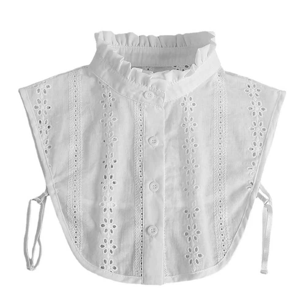 

Women Lace Collar Pure Color Detachable Lapel Choker Necklace Shirt Fake False Collar Blouse Sweatshirt Vest Accessories