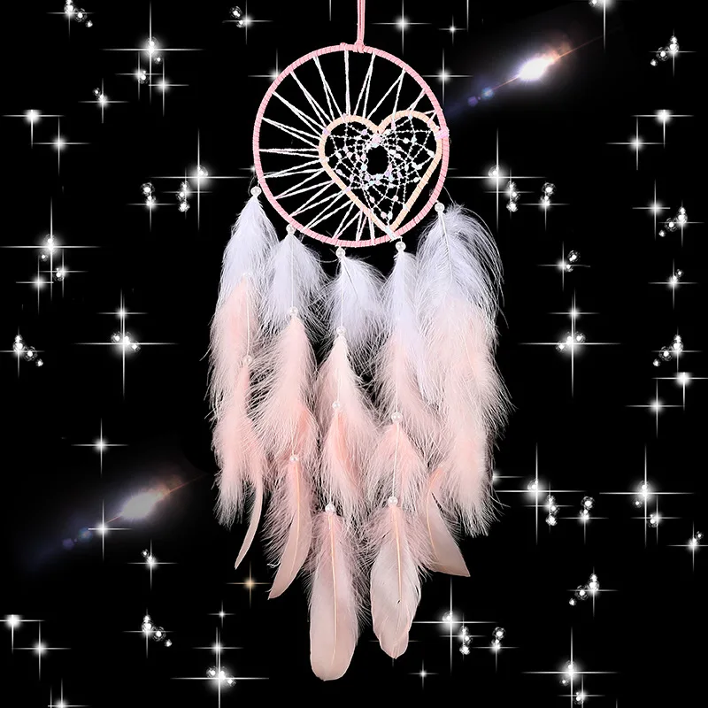 Розовая подвеска в форме сердца для спальни виде ветра настенное украшение