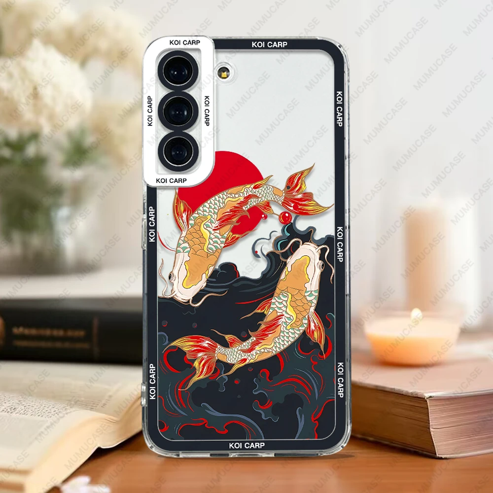 Фото Чехол для Samsung Galaxy S24 S20 S21 FE S22 S23 Ultra A32 A33 A50 A52 A53 A73 A54 A14, мягкий чехол для карпа Koi №2