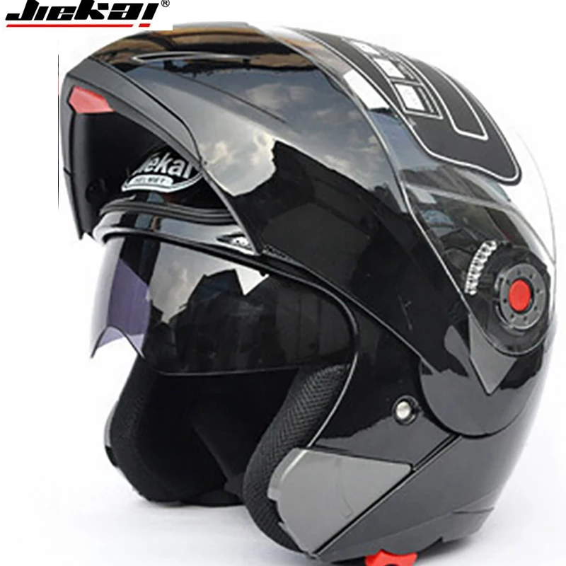 Motorcycle Dual Visor helmets Modular Flip Up helmet racing double lens capacete casco moto DOT ECE helmet JIEKAI 105