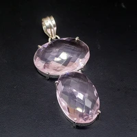 gemstonefactory jewelry big promotion 925 silver amazing pink topaz kunzite women ladies gifts necklace pendant 0314
