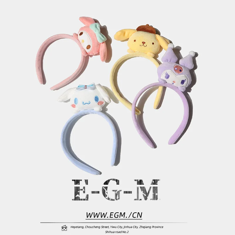 

Cinnamorol Kawaii Wash Face Hair Holder Hairbands Plush Soft Headband for Women Girl Kuromi Turban Fashion Hair Accessories gift