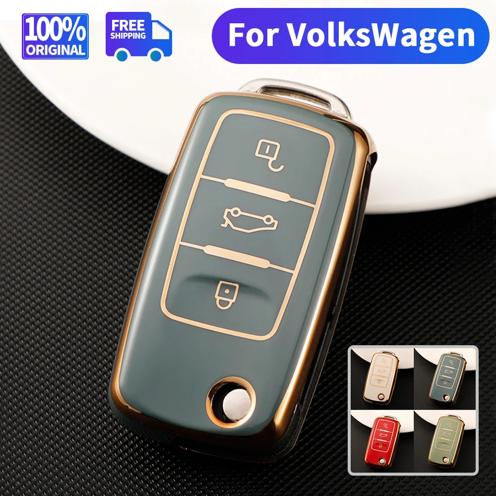 

TPU Car Remote Key Cover Case Shell Fob For Polo Sagitar 2007-2018 T0URAN 2008-2015 LAVIDA 2008-2017 BORA 2011-2018 JETTA GOLF