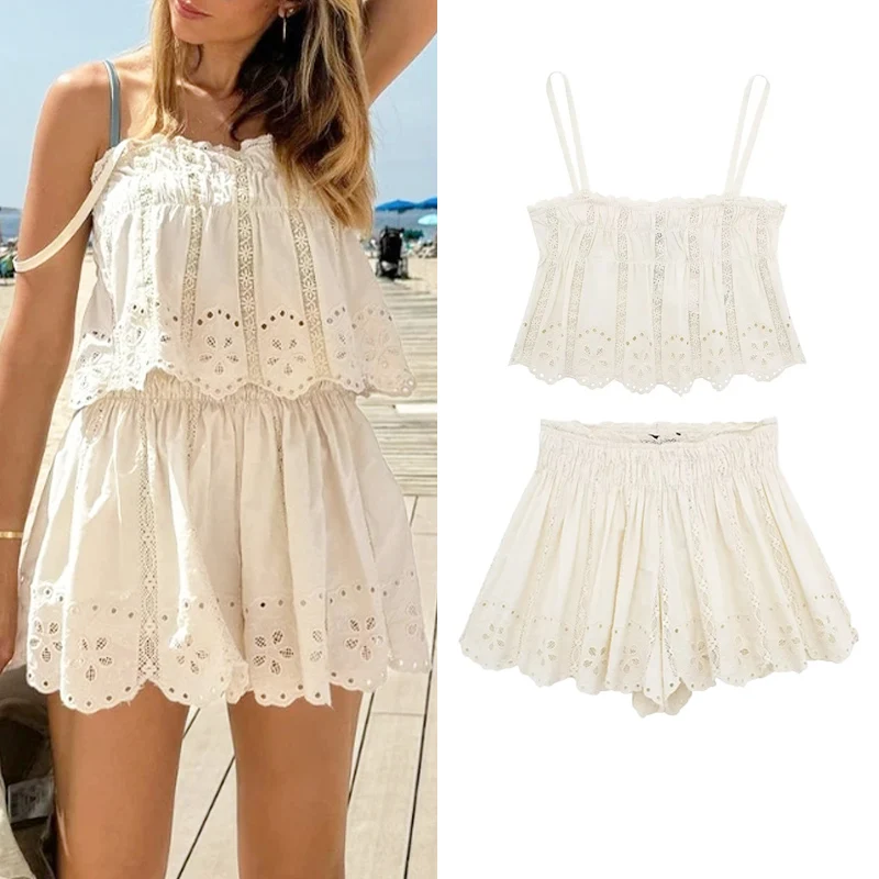 Женские комплекты из 2 предметов с юбкой TRAF женская одежда майки и топ короткая