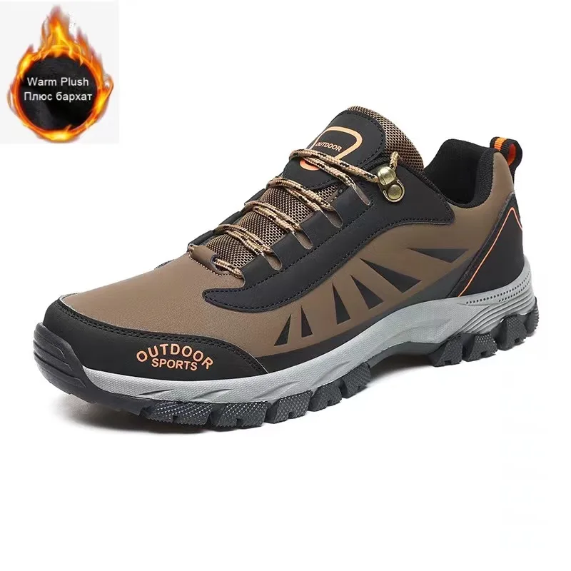 HIKEUP Men Hiking Shoes Mesh Fabric Climbing Shoes Outdoor Trekking Sneakers For Men Rubber Sole Factory Outlet