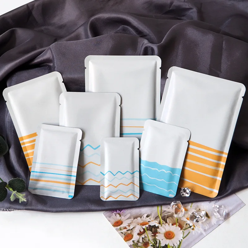 S/M/L Matte Wave Pattern Vacuum Smell Proof Mylar Bags Tea F