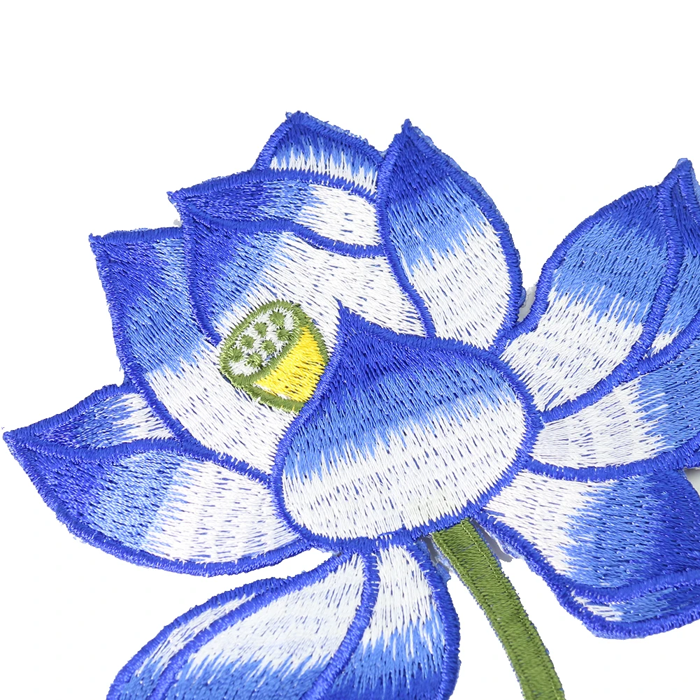 Элегантная нашивка с цветком лотоса вышитая аппликация термоклейкая переводная