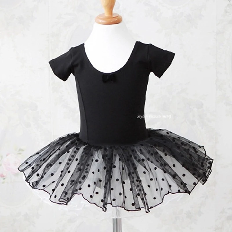 Girls Ballet Tutu Dress Kids Gymnastics Tulle Skirted Leotards Bodysuits Pink Swan Lake Ballet Costumes With Dot Tutus