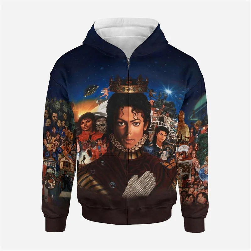 Толстовка с капюшоном Майкла Джексона для мужчин и женщин Худи оверсайз принтом