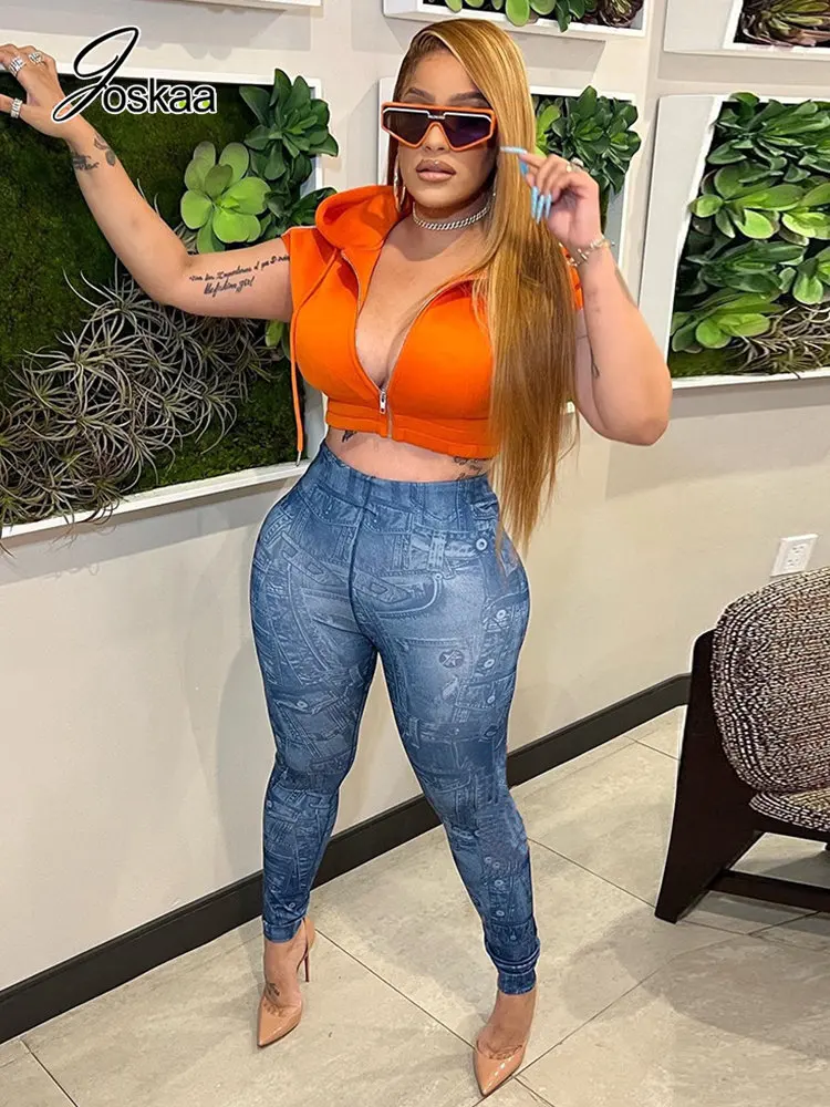 

Joskaa, синие джинсы с принтом, высокая талия, леггинсы для женщин, хипстерские сексуальные штаны-карандаш, зимние 2022, женские штаны, уличная од...