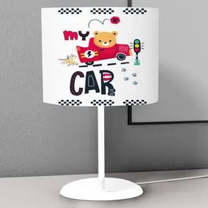 Cute My Car F-1 Pilot Kids Bedroom Nightstand Night Desktop Lamp Decorative Lampshade Book Reading Light Lantern Bedside