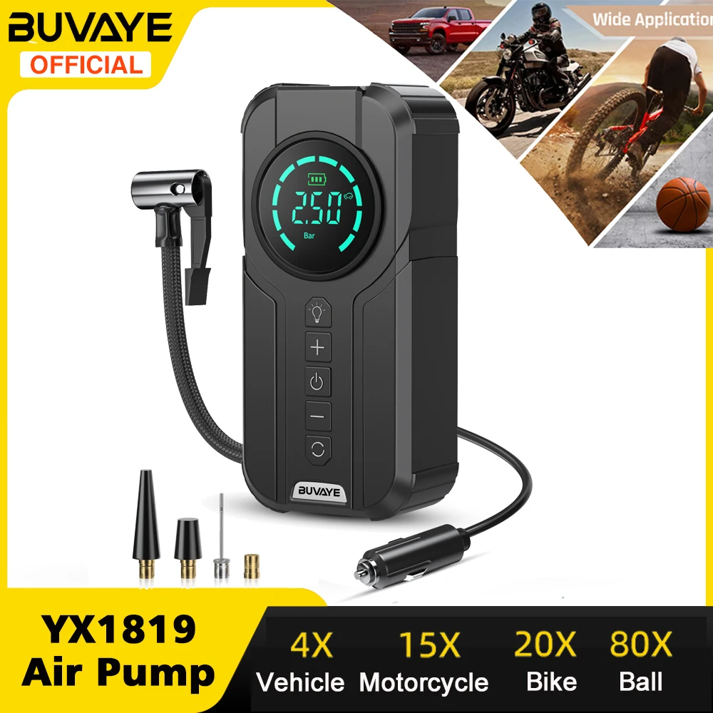 For Motorcycles Bicycle Boat Tyre Inflator Digital Auto Inflatable