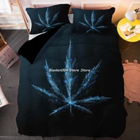 psychedelic weed leaves duvet cover with pillowcase 23pcs plants maple leaf single double king queen bedding sets bedclothes