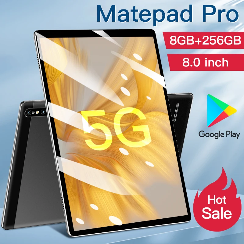 

Планшет 8-дюймовый Matepad Pro, 8 ГБ ОЗУ, 256 Гб ПЗУ, 10 ядер, планшет на базе Android 10,0, планшеты с двумя SIM-картами, телефонные звонки, GPS, Google Play, планшетоф...