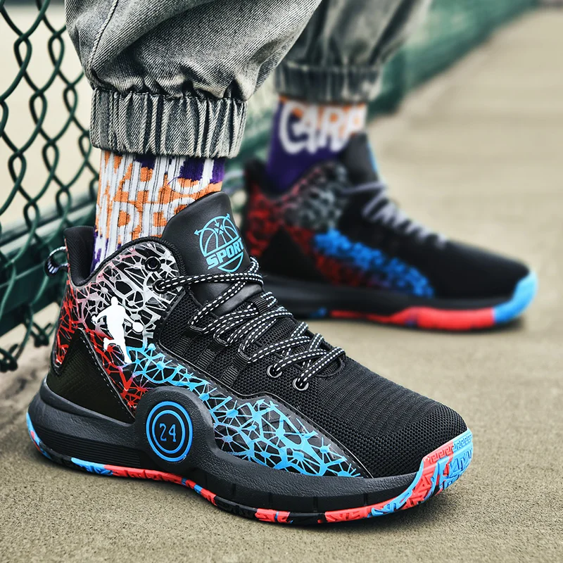New Hot Men's Basketball Shoes Breathable Men Sneakers Men Boys Basket Shoes High Top Anti-slip Outdoor Sports Shoes Man Trainer