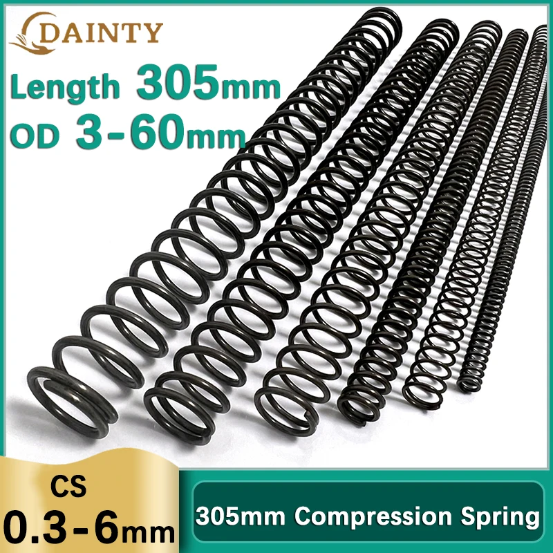 

305mm Compression Spring Y-type Tension Expanding Spring Steel Pressure Spring Wire Dia 0.3 - 6mm Outer Dia 3 4 5 6 7 8 9 - 60mm