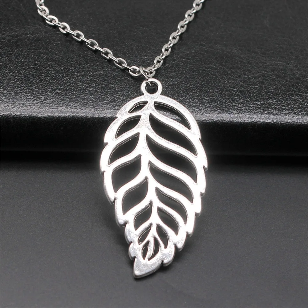 Женское ожерелье с подвеской в виде листьев, 26 х50 мм